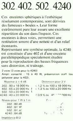 spécifications techniques de la série BS Elipson