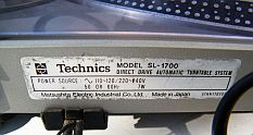 plaque d'identification Technics sl1700